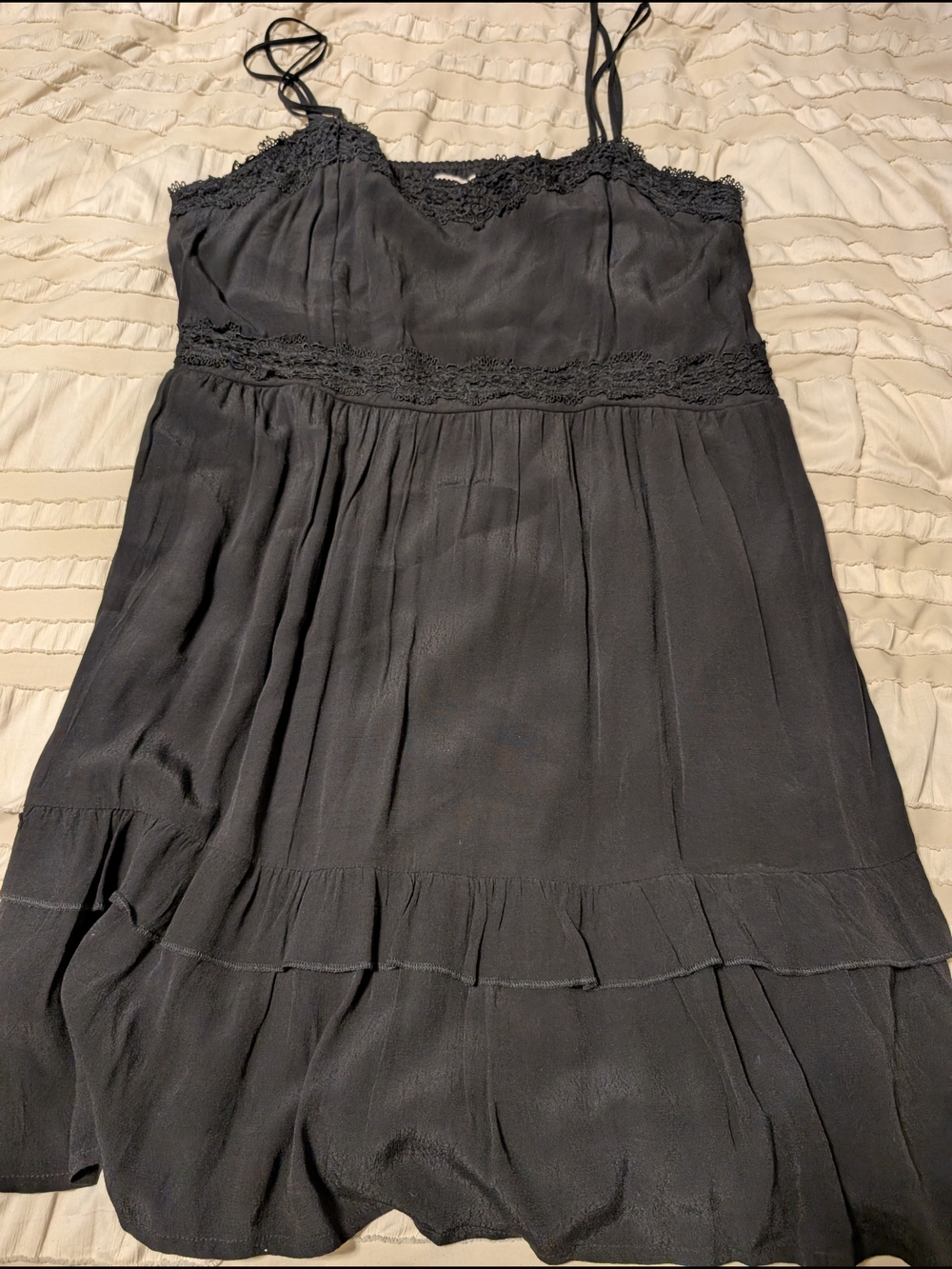 Maurices Black Lace-Trim Mini Dress